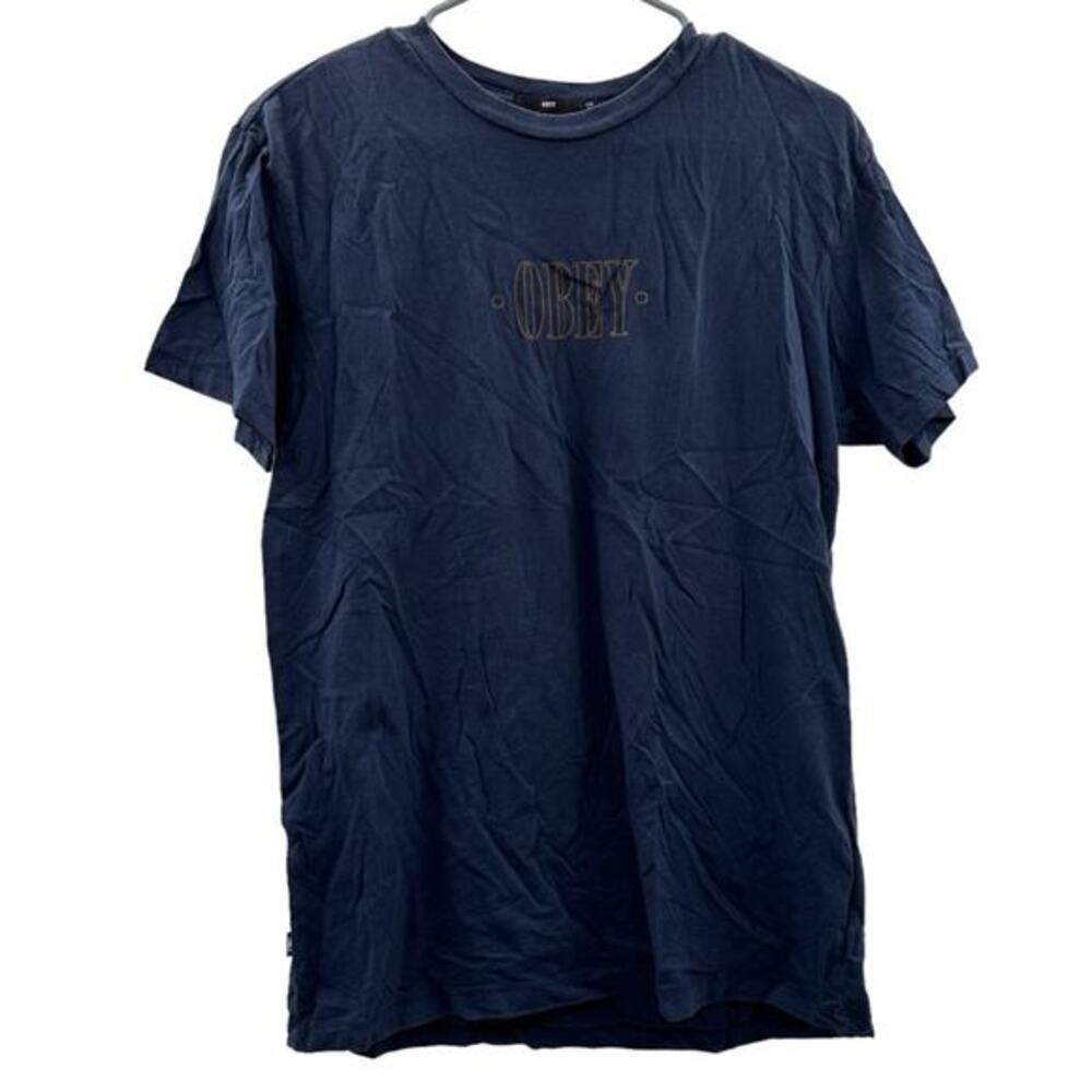 Obey 100% Cotton‎ Navy Blue Short Sleeve Shirt Size S
